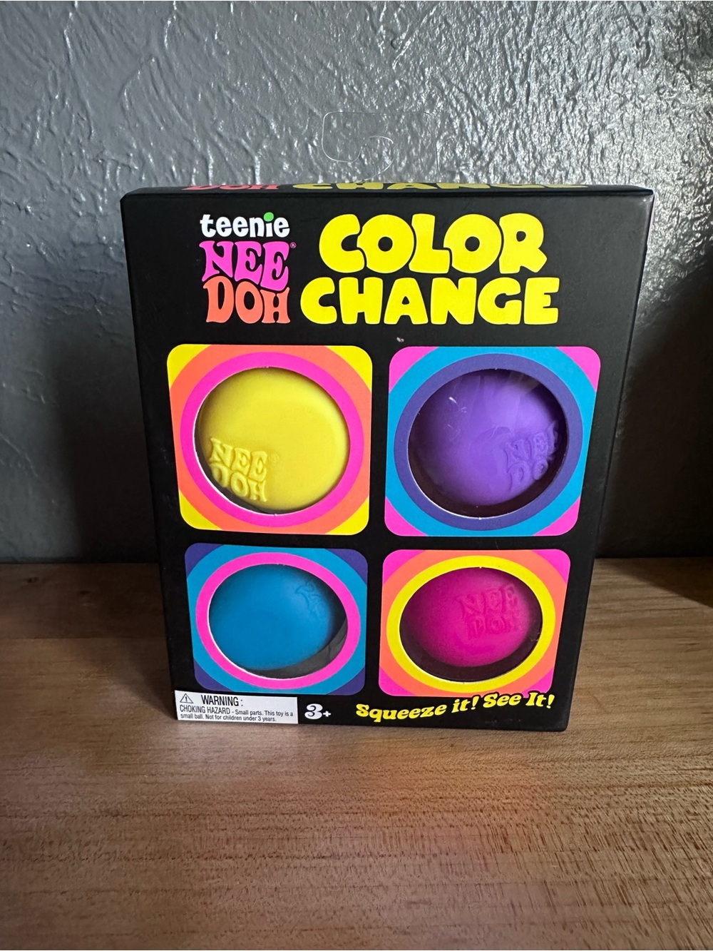 Color Changing Teenie NeeDoh Set — Yellow, Purple, Blue, Pink